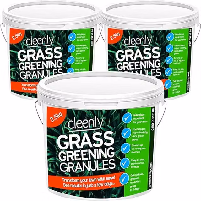 Cleenly Grass Greening Granules Lawn Fertiliser and Plant Tonic, Green, 7.5 l