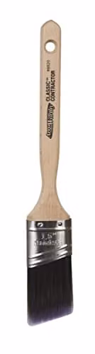 Arroworthy Classic Semi-Oval Angled Nylyn 1.5 inch Long Handle Synthetic Polyester Paint Brush for Water and Solvent Based Paints