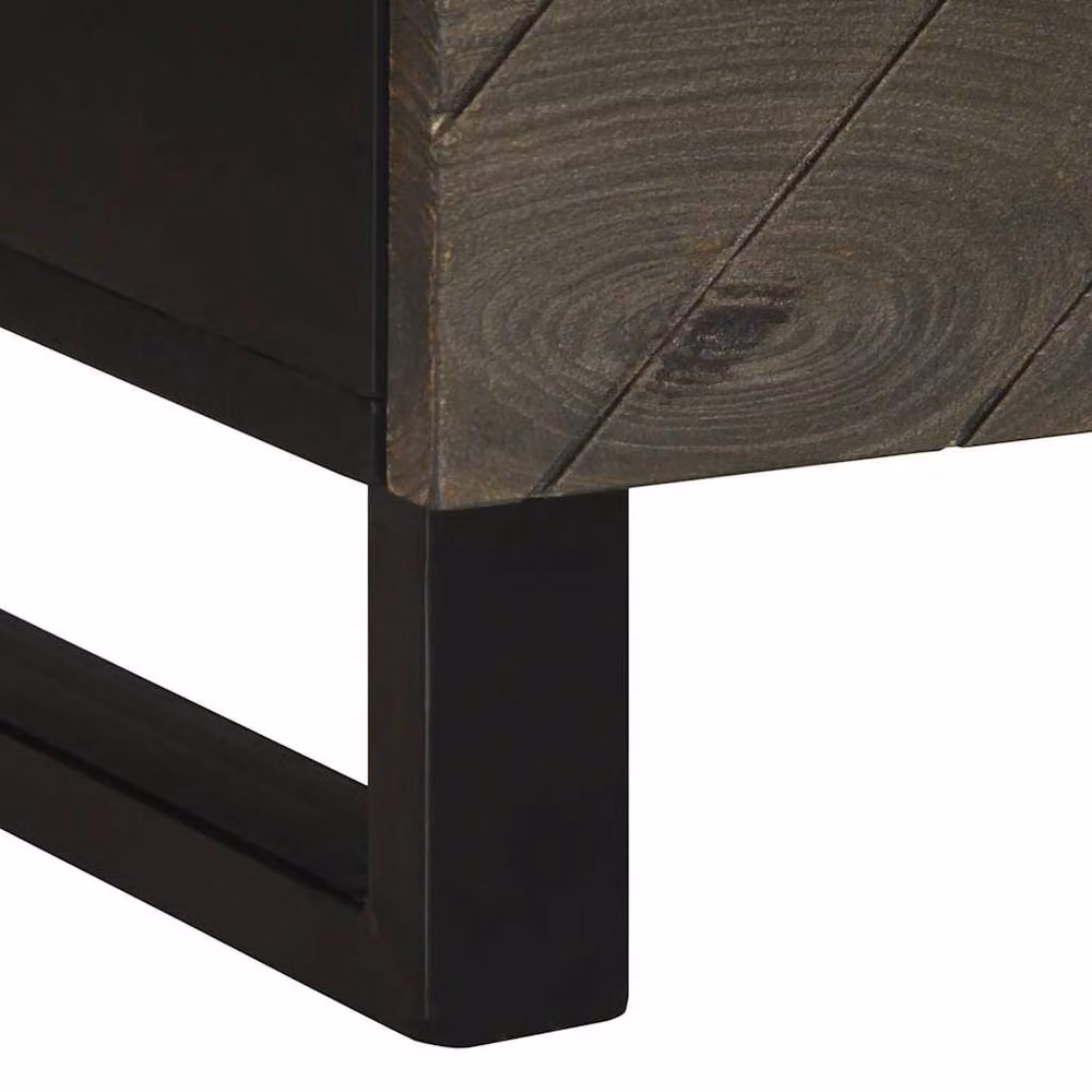 Berkfield Home Set of 2 Black Solid Mango Wood Bedside Cabinets, W/D/H: 40 x 33 x 46 cm – 4