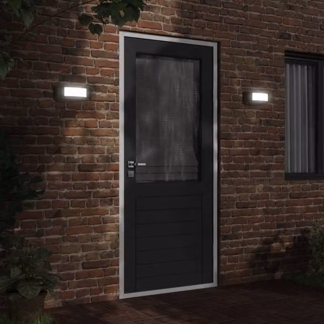 Berkfield Home Black Stainless Steel Outdoor Wall Lights, Pack of 2 – 1