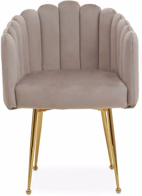Orsina Modern Brown Mink Velvet Dining Chair with Gold Metal Legs