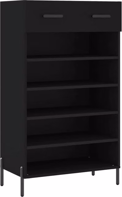 Berkfield Home Industrial Black Shoe Cabinet with Doors and Drawers, W/D/H: 60 x 35 x 105 cm – 1