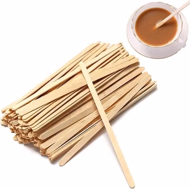 ECONX Premium Wooden Coffee Stirrers, 14 cm, Beige/Brown, Matte Finish