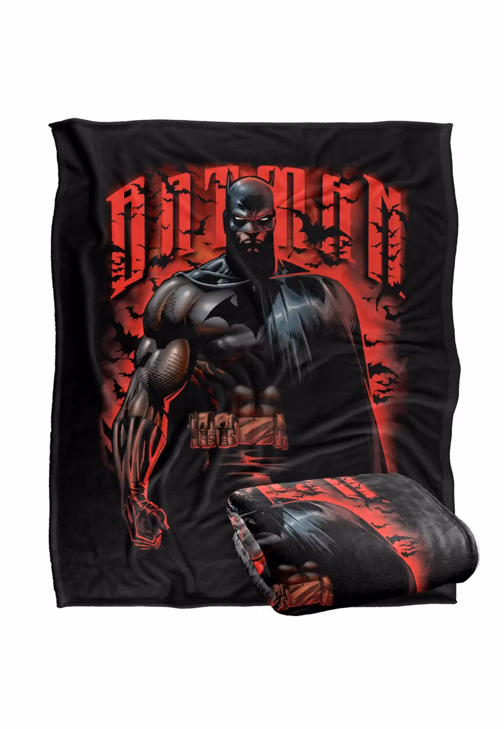 DC Comics Batman Red Knight Fleece Blanket in Red and White, W: 152 cm, D: 127 cm – 1