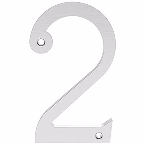 Loops Satin Chrome House Numeral Plaque, Height: 75 mm, Depth: 4 mm