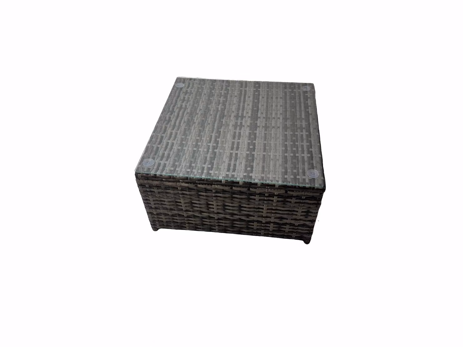 Fimous L-Shape Garden Furniture Set in Dark Grey with Upholstered Cushions, Lounge Armchairs, Corner Element and Coffee Table
