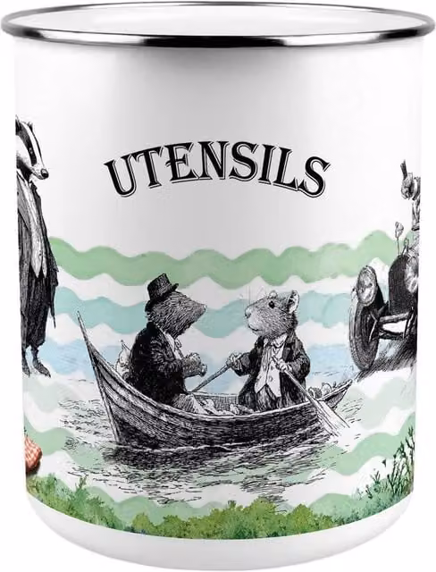 Purely Home Wind in the Willows Kitchen Utensil Holder, Multicoloured and White Freestanding Ceramic and Metal Holder