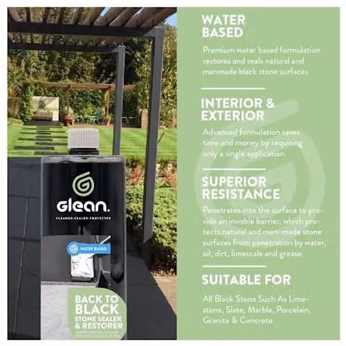 GLEAN Black Stone Restorer and Sealer, 5 l, for Black Limestone, Slate, Marble and Concrete – 6