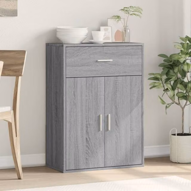 Berkfield Home Grey Sonoma Sideboard in Matt Engineered Wood W/D/H: 60 x 30 x 84 cm – 1