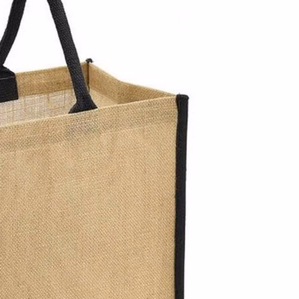 Brand Lab Tipped Jute Shopper in Beige – 2
