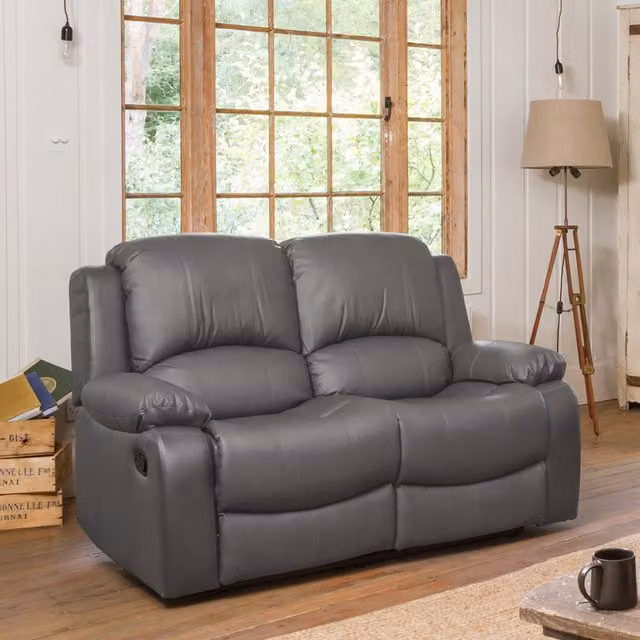Artemis Home Glendale 2 Seat Manual Recliner Sofa in Grey