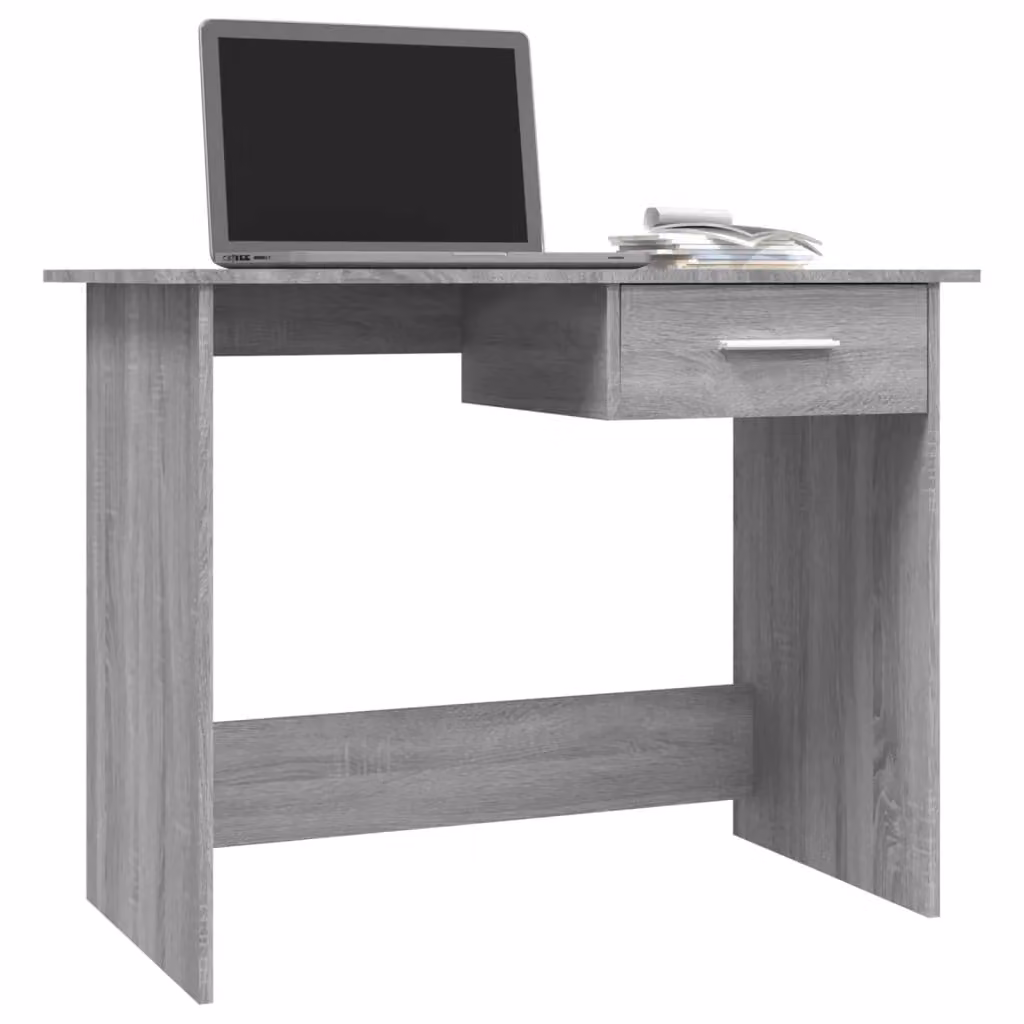 Berkfield Home Computer Desk in Grey Sonoma, W/D/H: 100 x 50 x 76 cm – 3