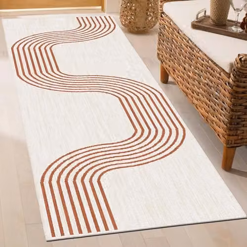 runrug Reversible Indoor/Outdoor Hallway Runner Rug in Terracotta, W/D/H: 60 x 180 x 0.2 cm – 3