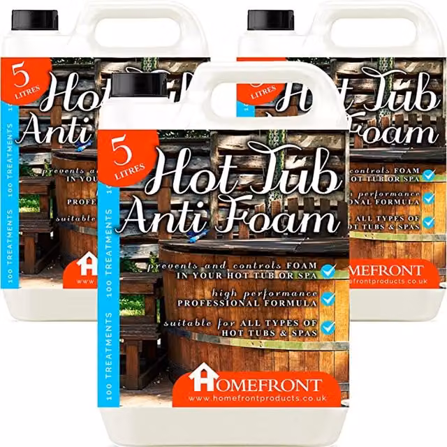 Homefront Anti Foam Liquid for Hot Tub and Spa Water Clarification, White, 15kg