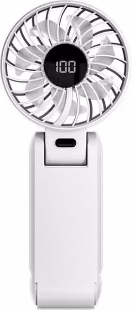 Quipulse Handheld Foldable Digital Fan in White – 1