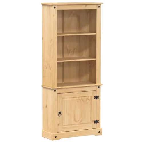 vidaXL Corona Highboard in Brown Waxed Solid Pine Wood, W/D/H: 74 x 38 x 170 cm – 1