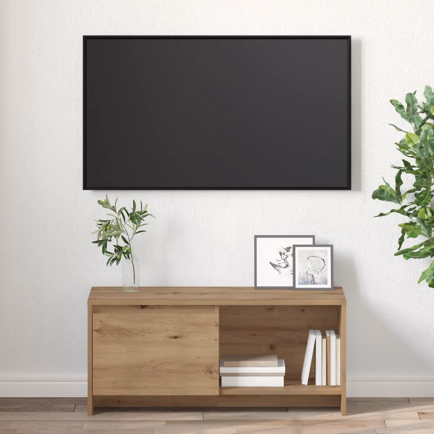 Berkfield Home Artisan Oak Modern TV Stand in Brown – 3