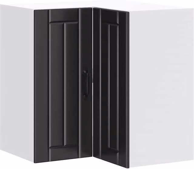 Berkfield Home Lucca Black Wall Mounted Kitchen Corner Cabinet in Matt MDF
