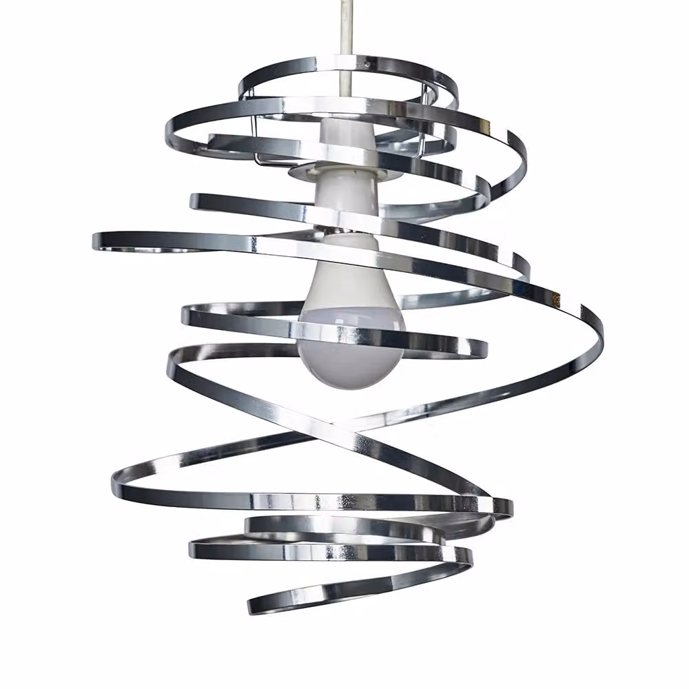ValueLights Bensson Silver Chrome Metal Cylinder Ceiling Pendant Shade – 2