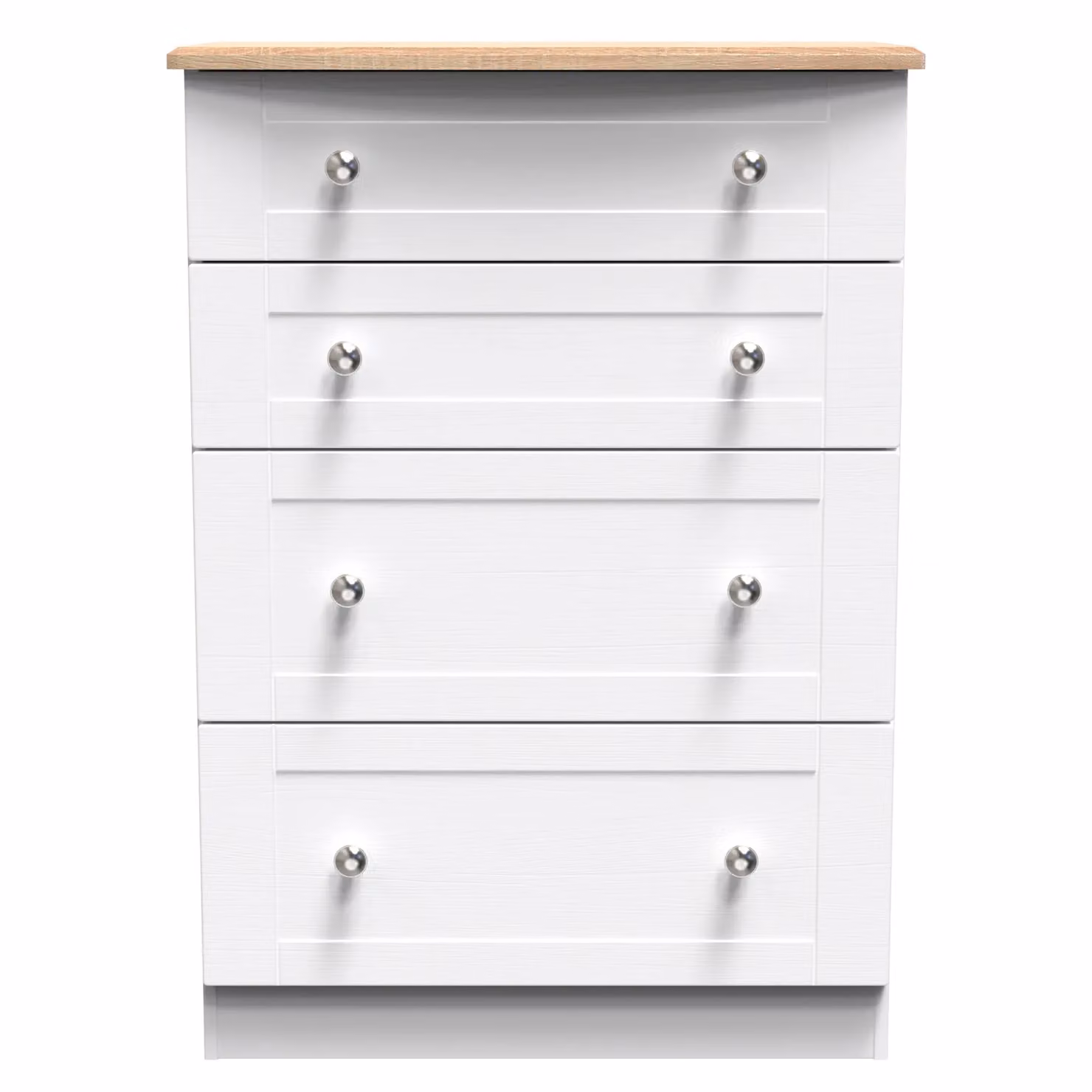 Ready Assembled 2 U Cumbria 4 Drawer Deep Chest in White – 2