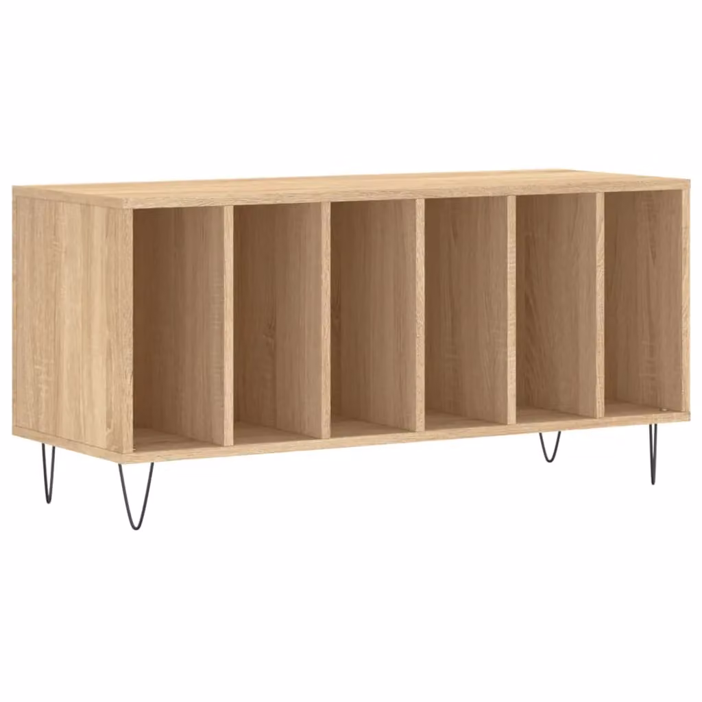Berkfield Home Sonoma Oak Record Cabinet in Brown, W/D/H: 100 x 38 x 48 cm – 2