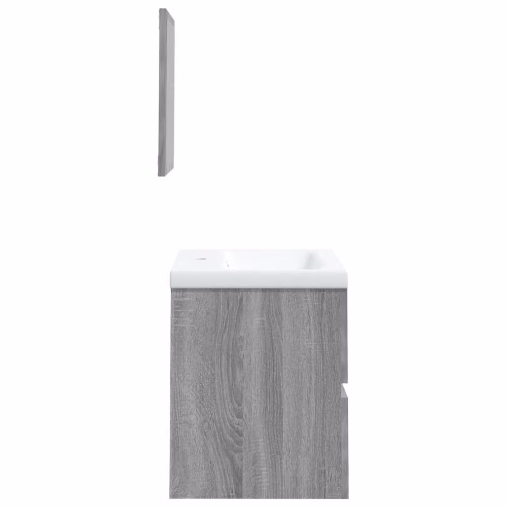 Berkfield Home Modern Wall Mounted Bathroom Vanity Unit and Mirror Cabinet in Grey Sonoma, W/D/H: 45.0 x 38.5 x 41.0 cm – 3