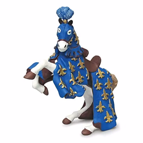 Papo Blue Prince Philippe Realistic Horse Figure from the Fantasy & Medieval Collection, Multicolour