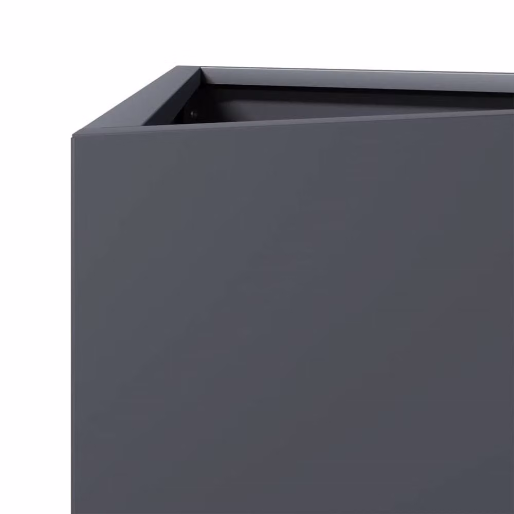 Berkfield Home Anthracite Triangular Steel Planter in Dark Grey, W/D/H: 30 x 26 x 75 cm – 4