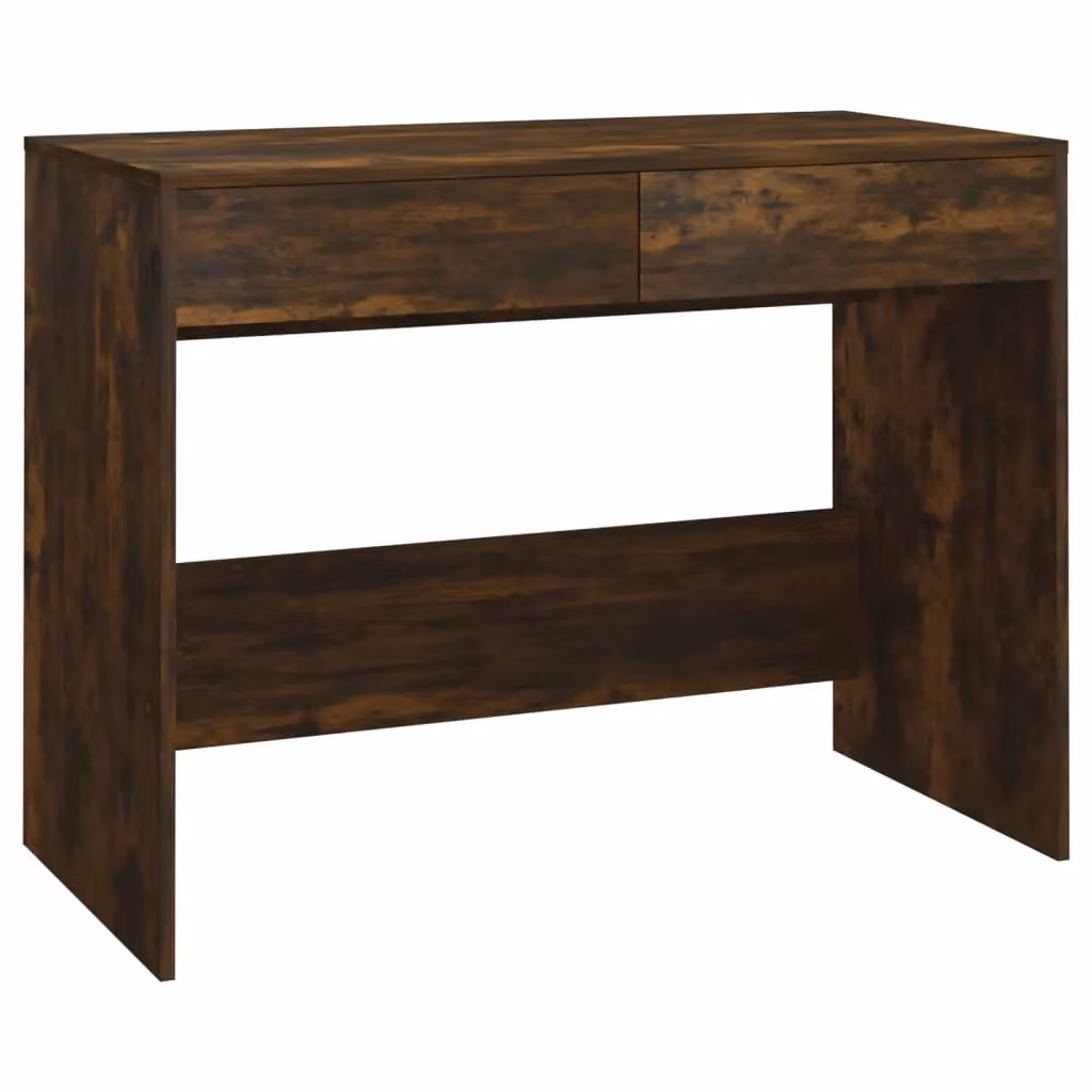 Berkfield Home Smoked Oak Writing Desk in Brown, W/D/H: 101 x 50 x 76.5 cm – 2