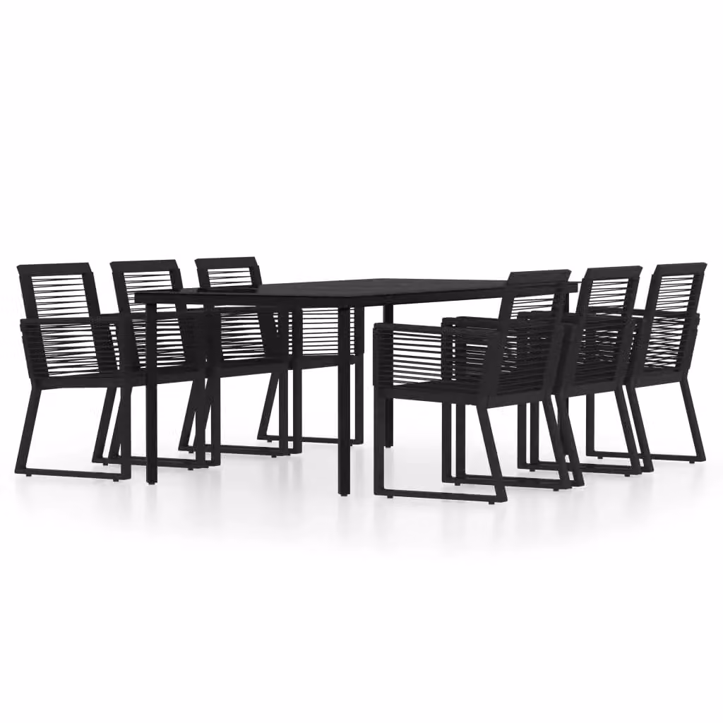 Berkfield Home 7 Piece Modern Garden Dining Set in Black – 2
