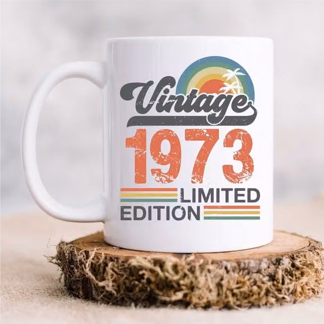 60 SECOND MAKEOVER Limited Edition Vintage Any Year Ceramic Mug in White