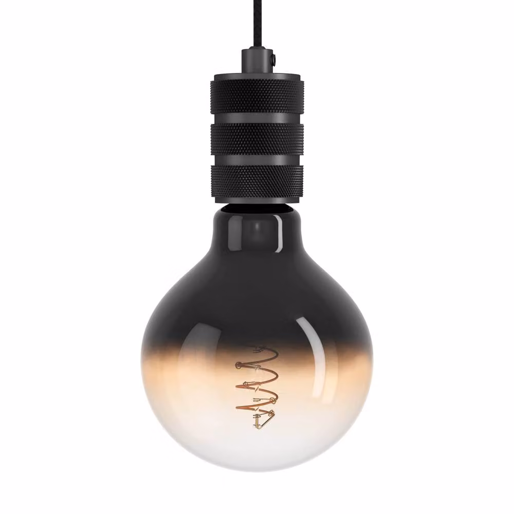 Eglo YORTH Single Pendant Light Black with Transparent Glass Sphere and E27 Socket – 2