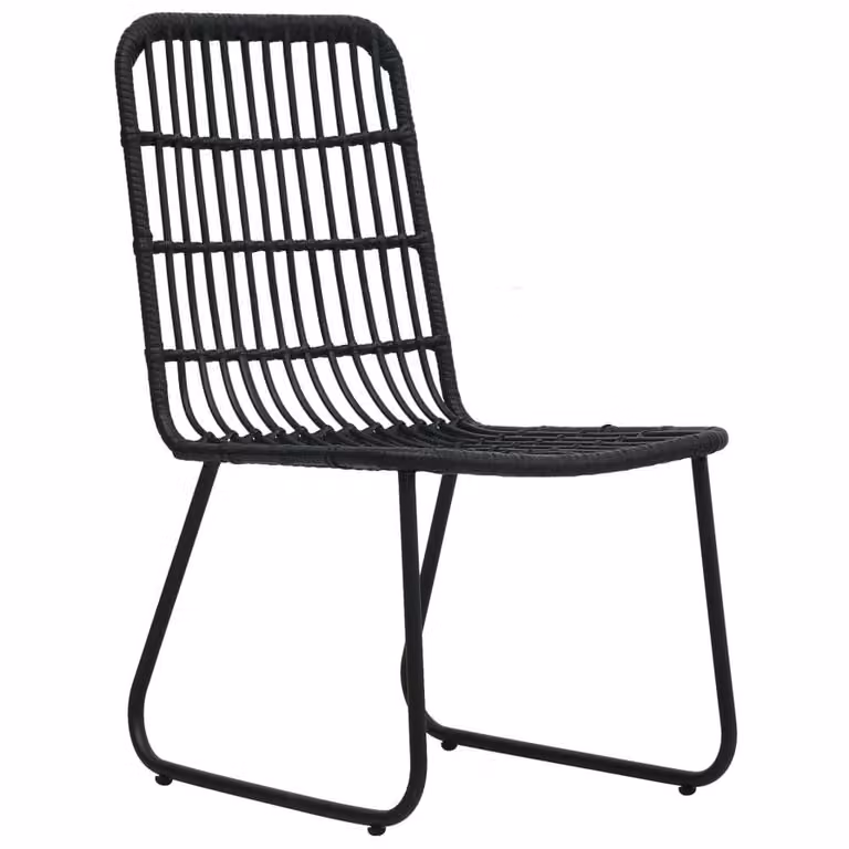Berkfield Home 3 Piece Outdoor Dining Set in Black Poly Rattan and Glass