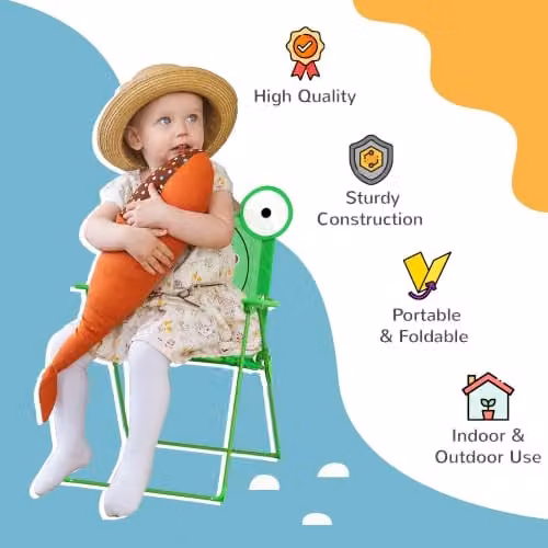 Outsunny Kids Outdoor Bistro Table and Chair Set with Adjustable Parasol in Green and Multicolour – 3