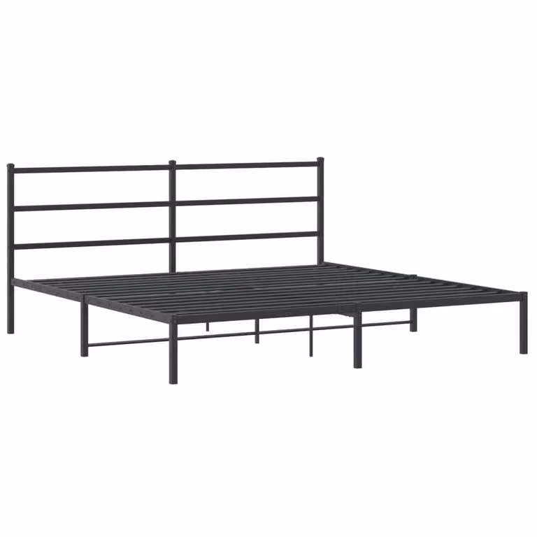 Berkfield Home Metal Bed Frame with Headboard, Black, 193 x 203 cm