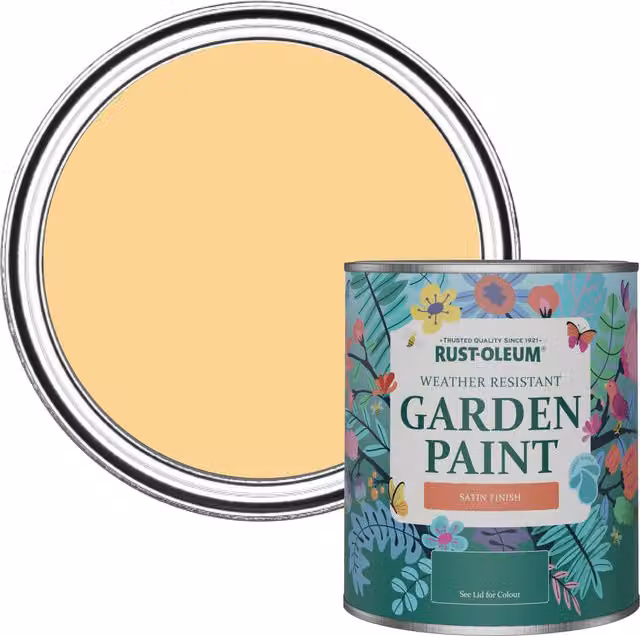 Rust-Oleum Water-Based Garden Paint in Satin Gloss Finish, Yellow, 0.75 l