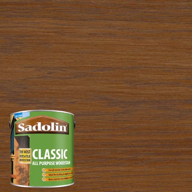 Sadolin Classic All Purpose Solvent Based Woodstain in Matt Brown Pine, 1 l