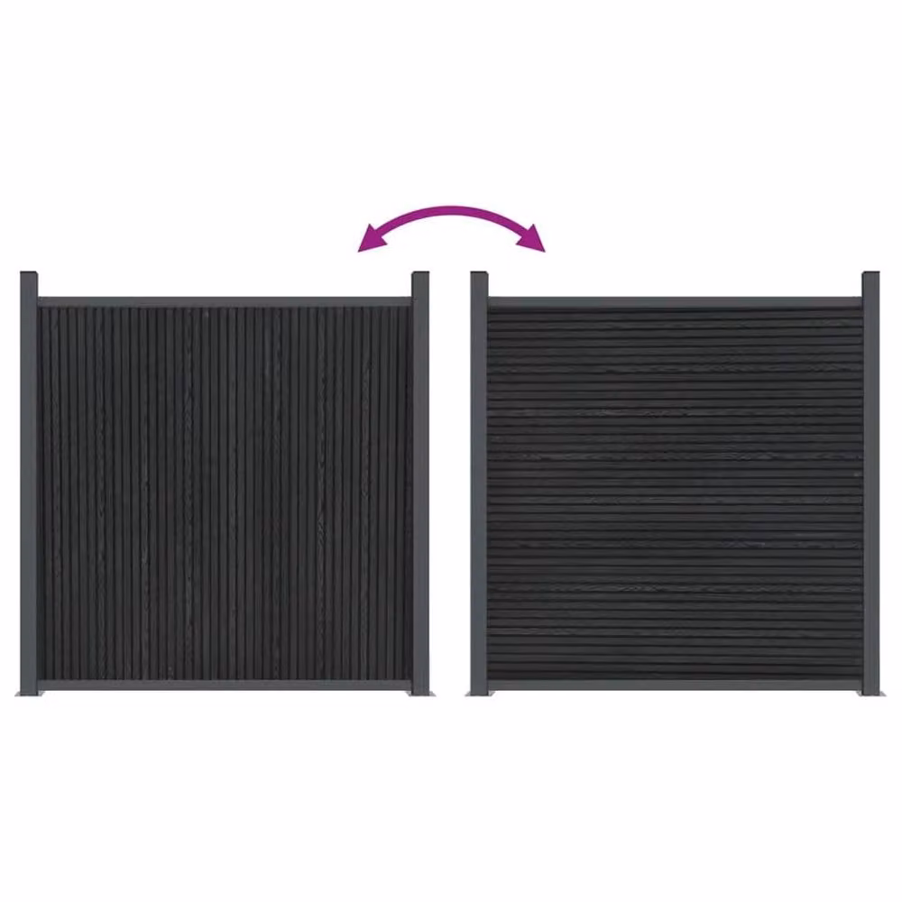 Berkfield Home Grey WPC and Aluminium Fence Panel, W: 872 cm, H: 186 cm – 3