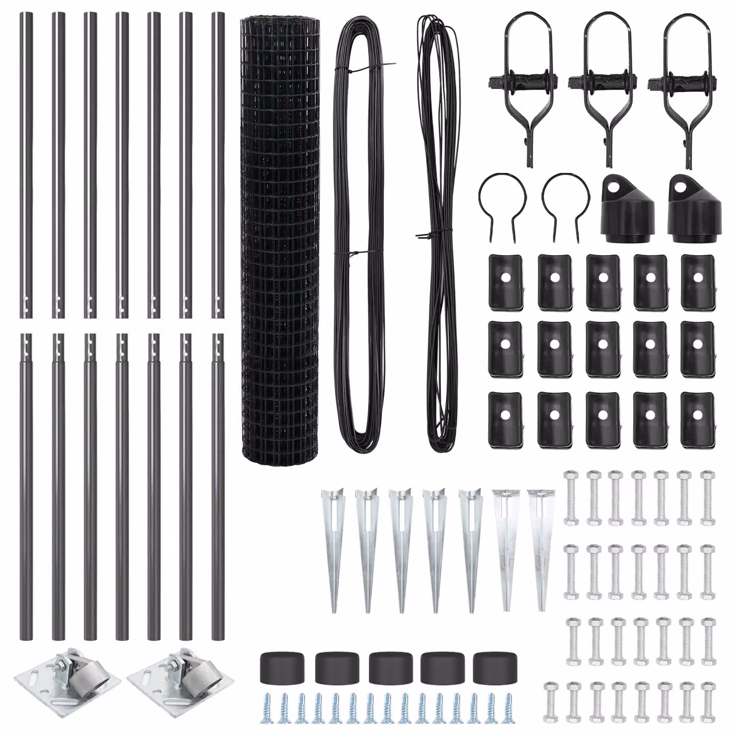 Berkfield Home Euro Fence with 7 Spike Posts, Galvanised Steel, Grey/Silver, W: 10 m, H: 1.6 m – 3