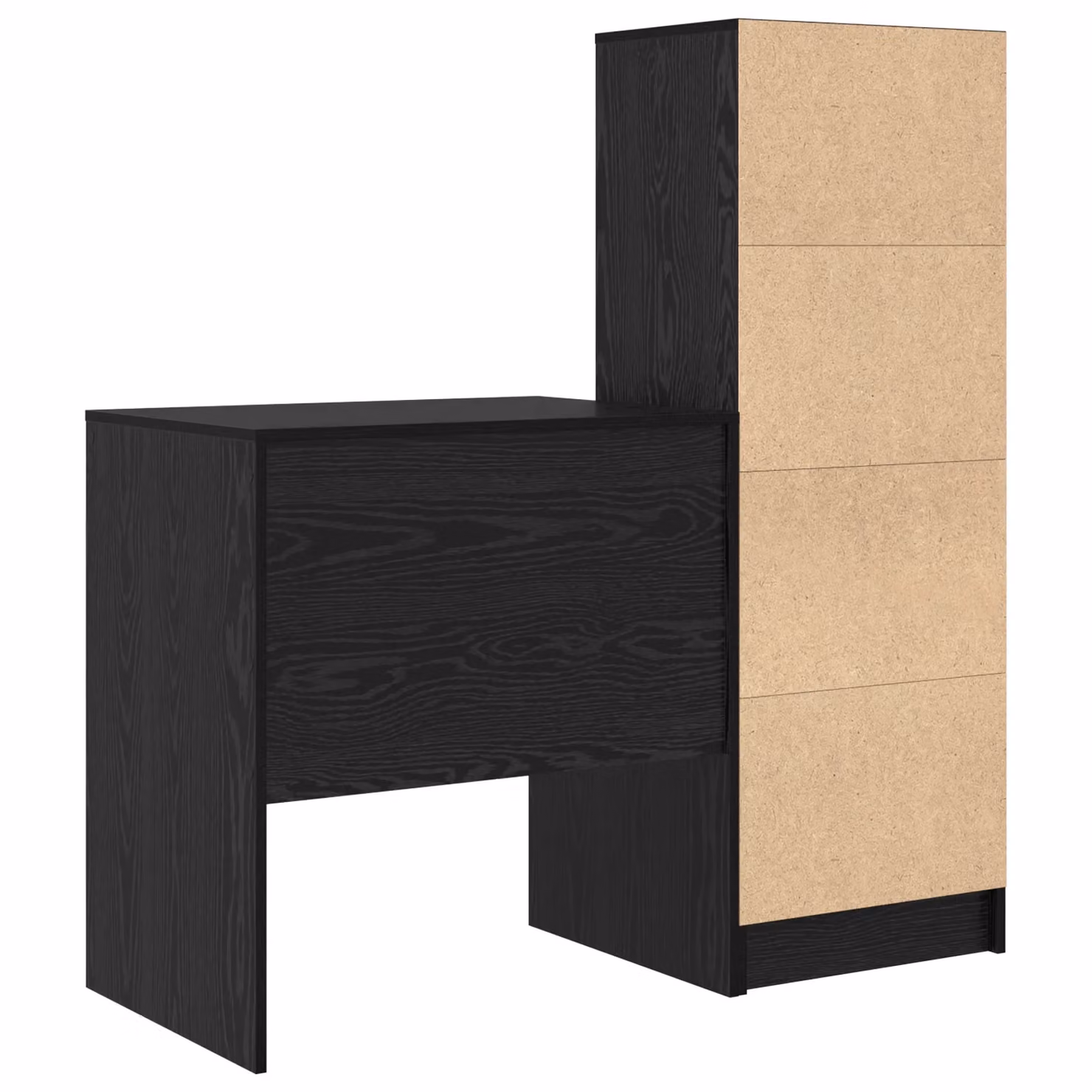 Berkfield Modern Writing Desk with Storage in Black Oak Finish – 4