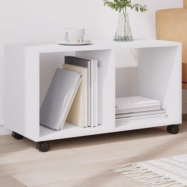 Berkfield Home vidaXL Rolling Cabinet in White, W/D/H: 72 x 33 x 42.5 cm – 1