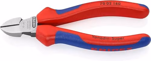 Knipex Chrome Vanadium Side Cutter in Blue, Red and Multicolour, 140 mm