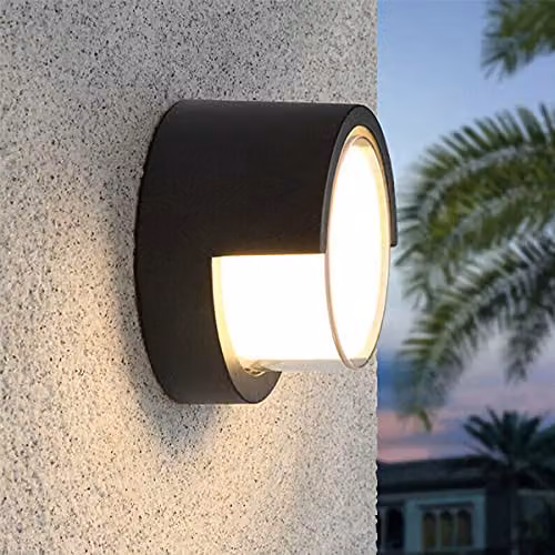 CGC Lighting Sophia Modern LED Wall and Ceiling Outdoor Bulkhead Light, Black and White, IP65 Waterproof – 2