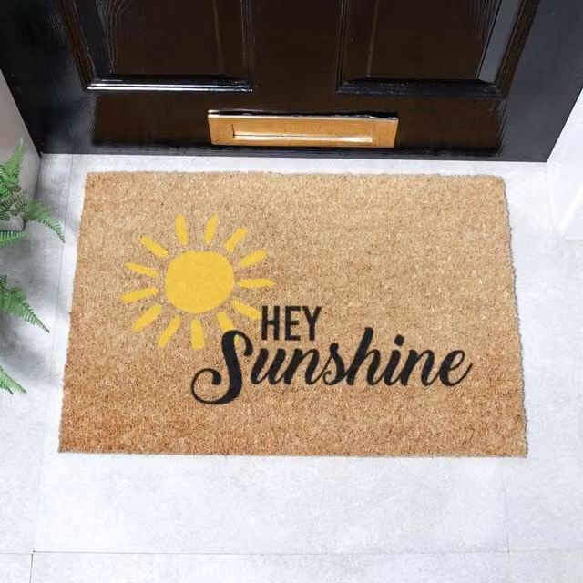 Artsy Mats Hey Sunshine Coir Doormat in Brown, W/D: 60 x 40 cm – 1