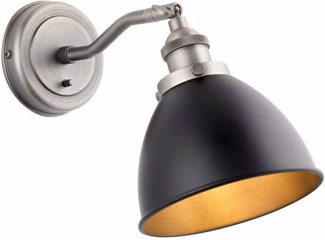 Netlighting Franklin Industrial Metal LED Wall Lamp in Black and Grey