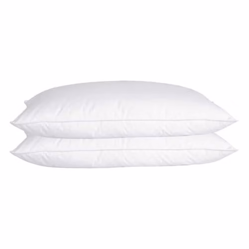 Martex White Duck Feather and Down Pillow Pack of 2, Firm, Allergy Friendly and Breathable