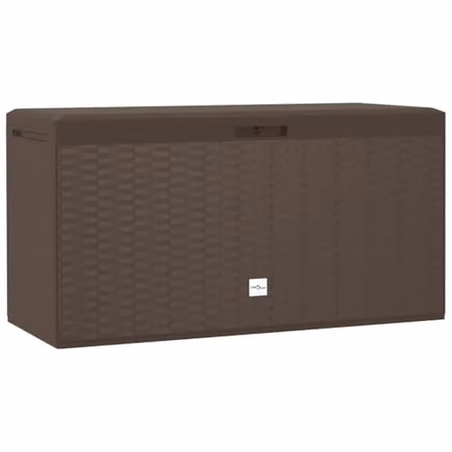 vidaXL Brown Plastic Garden Storage Box W/D/H: 114 x 47 x 60 cm