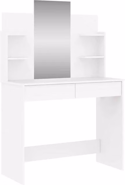 Berkfield Home Dressing Table with Mirror in White, W/D/H: 96 x 39 x 142 cm – 1