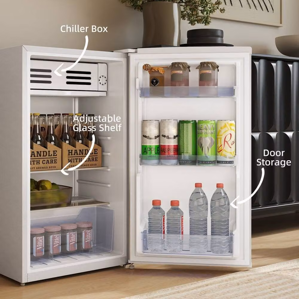 EONLION White Retro Under Counter Fridge with 85L Capacity – 2