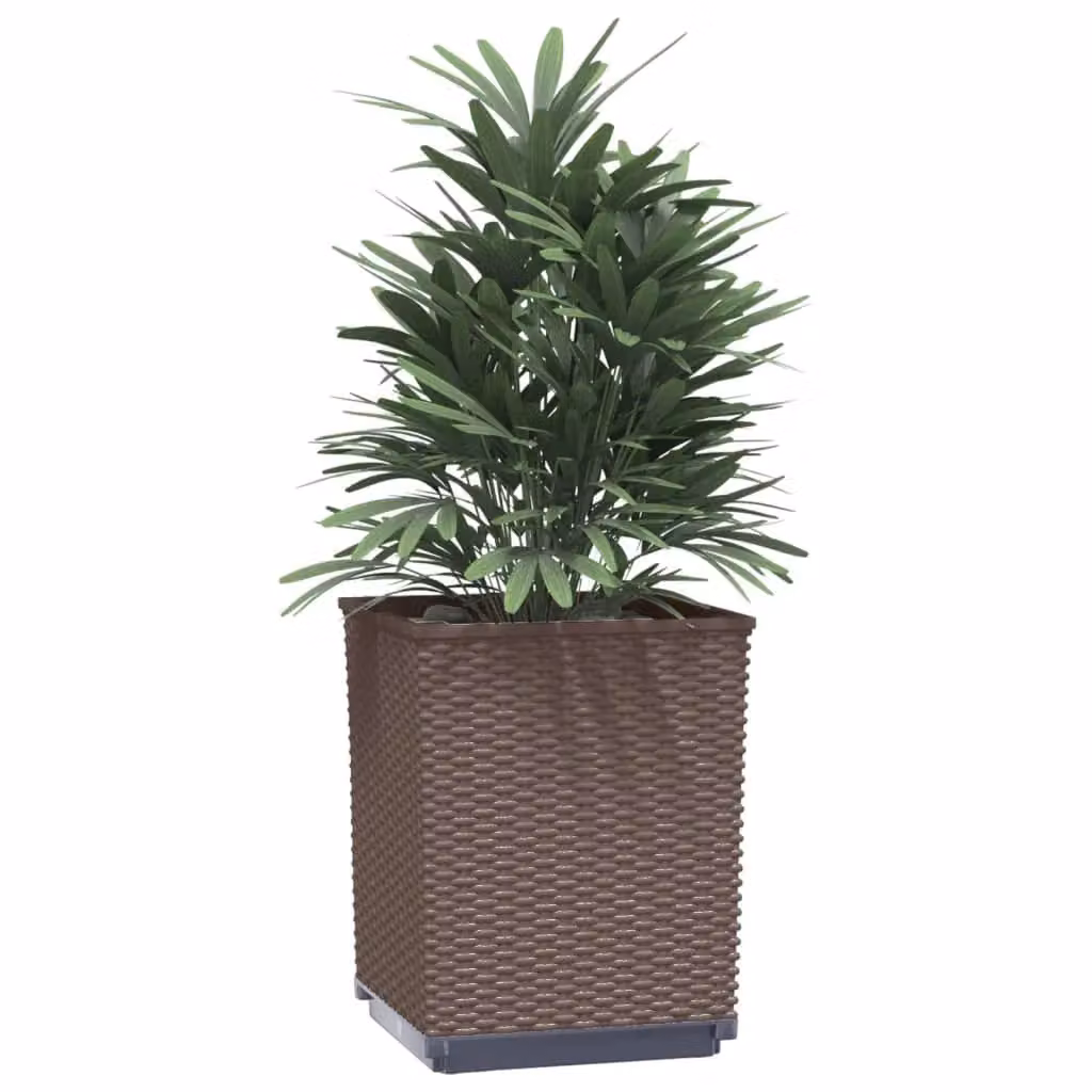 Berkfield Home Set of 4 Brown Polypropylene Planter Tubs, W/D/H: 30 x 30 x 37 cm – 3